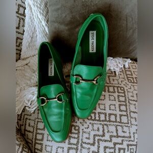 Green Steve Madden loafers. Good condition size 7.5